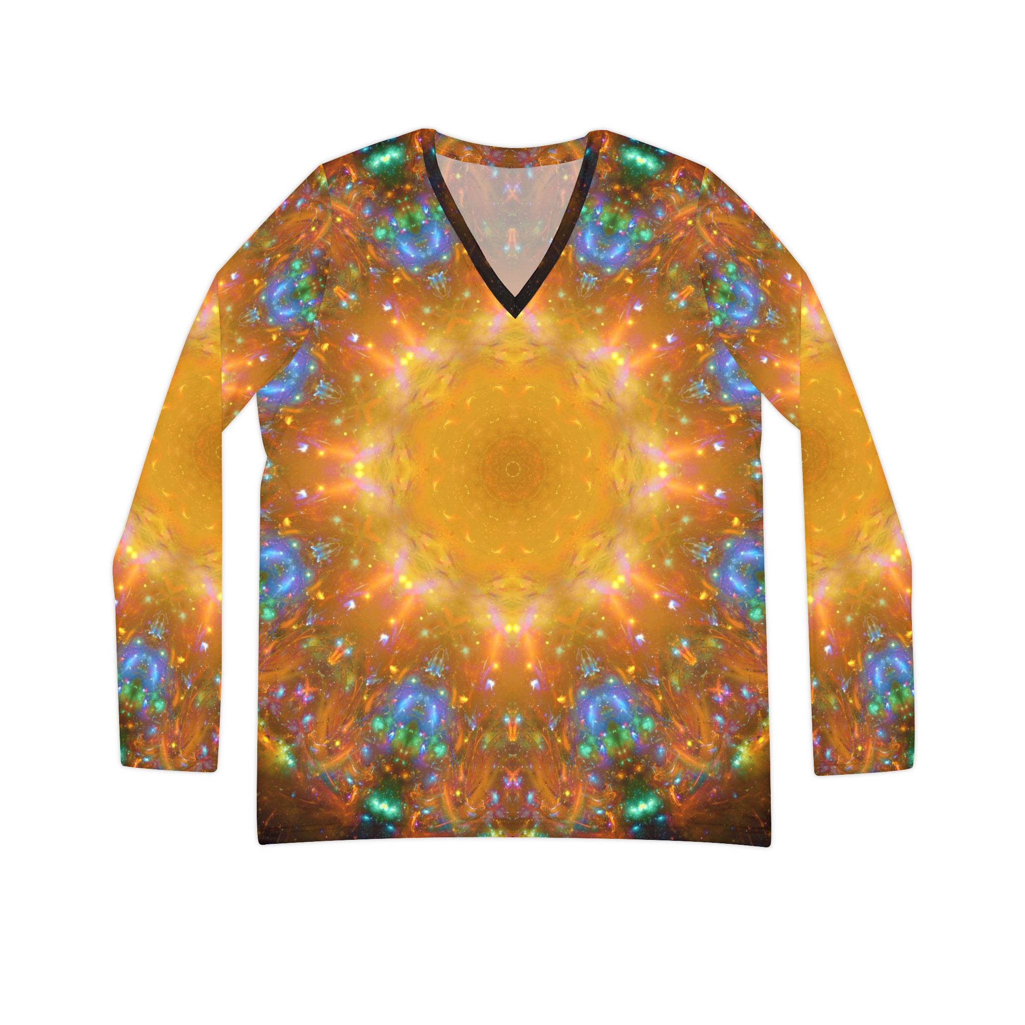 Amen Jin's Dreams of the Lake Desires Long Sleeve V-neck Shirt