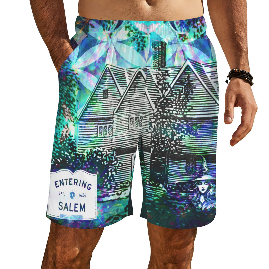 Katerina's Now & Forever Salem Witch Meditations Men's All Over Print Beach Shorts (Sets 26) | Ships from USA