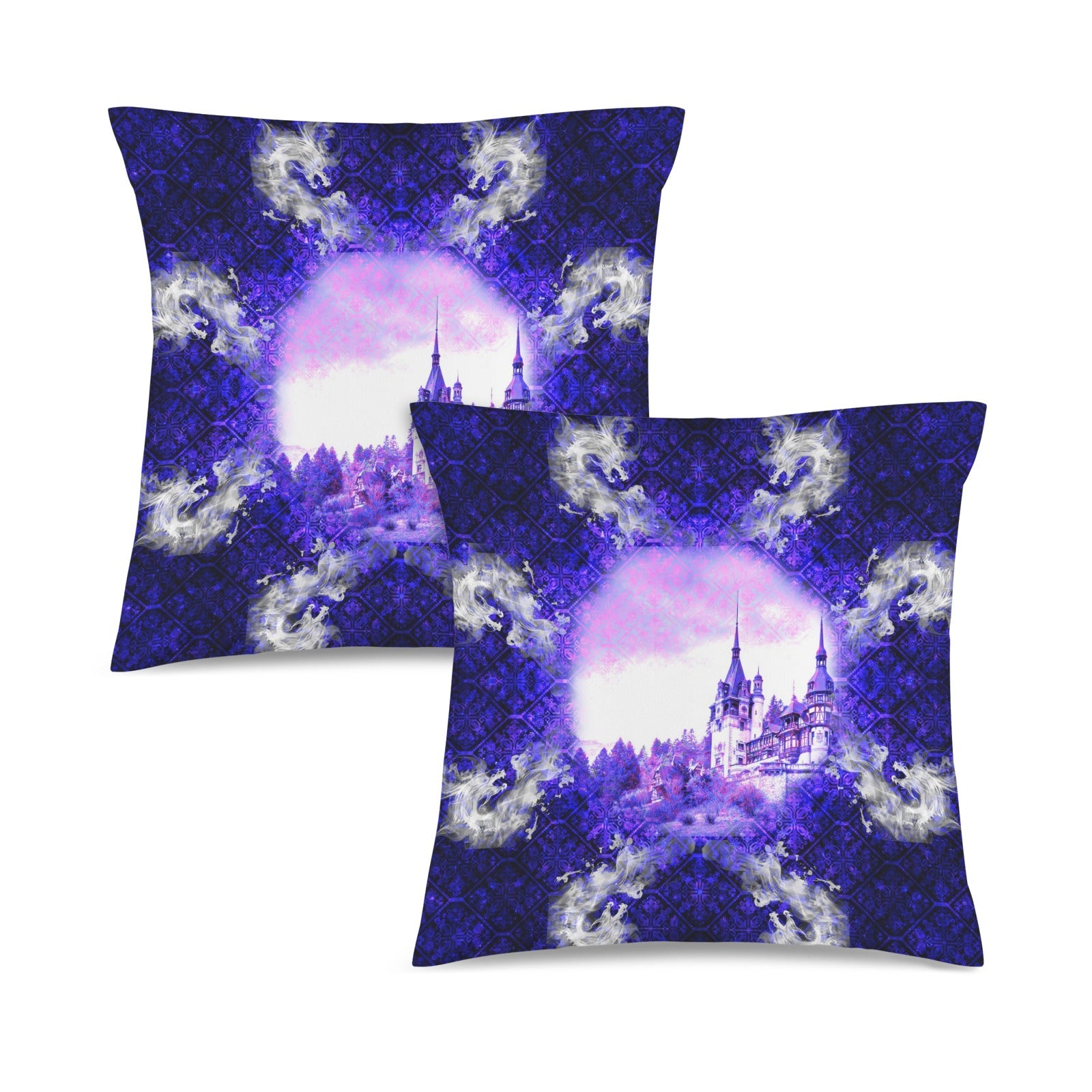 Katerina's Dragon's Eye Desires Dragoness Dreams Custom Pillow Cases 18" x 18" (2-Pack) | Ships from USA