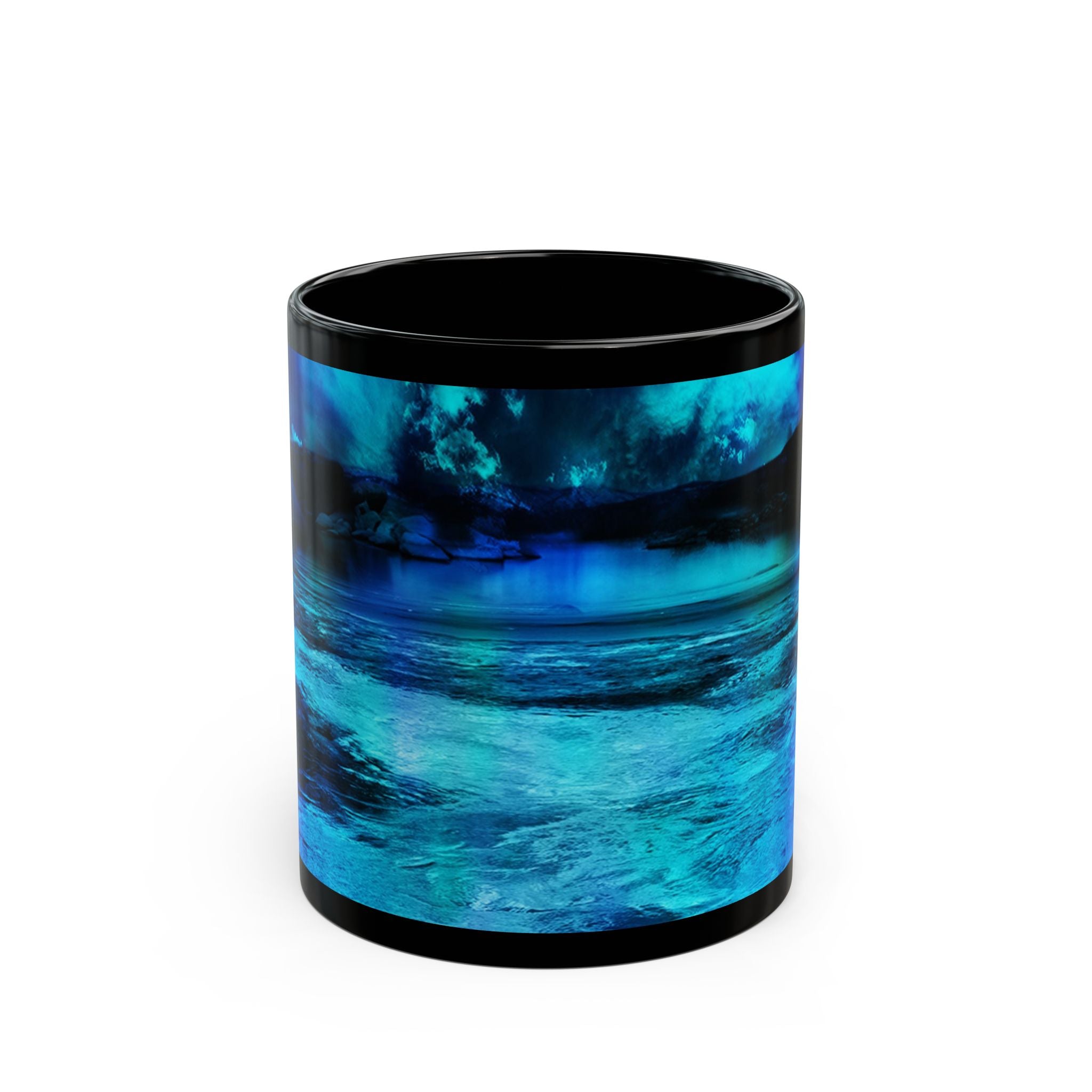 Dancing Lights Dreams Black Mug