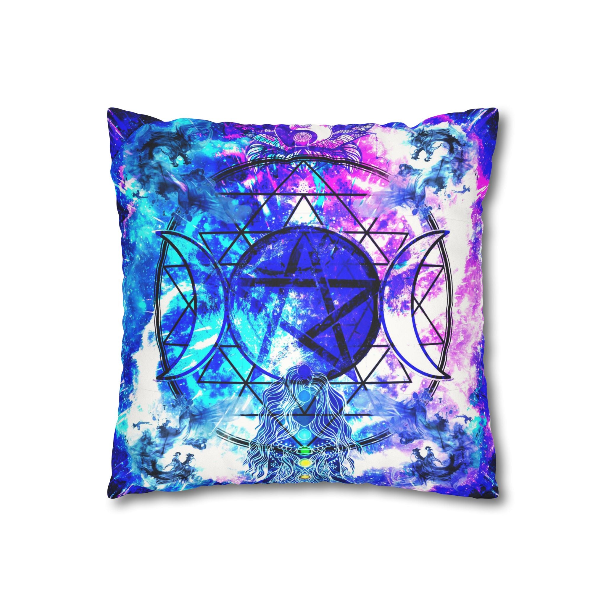 Creation's Magickal Awakening Meditations Faux Suede Square Pillow Case