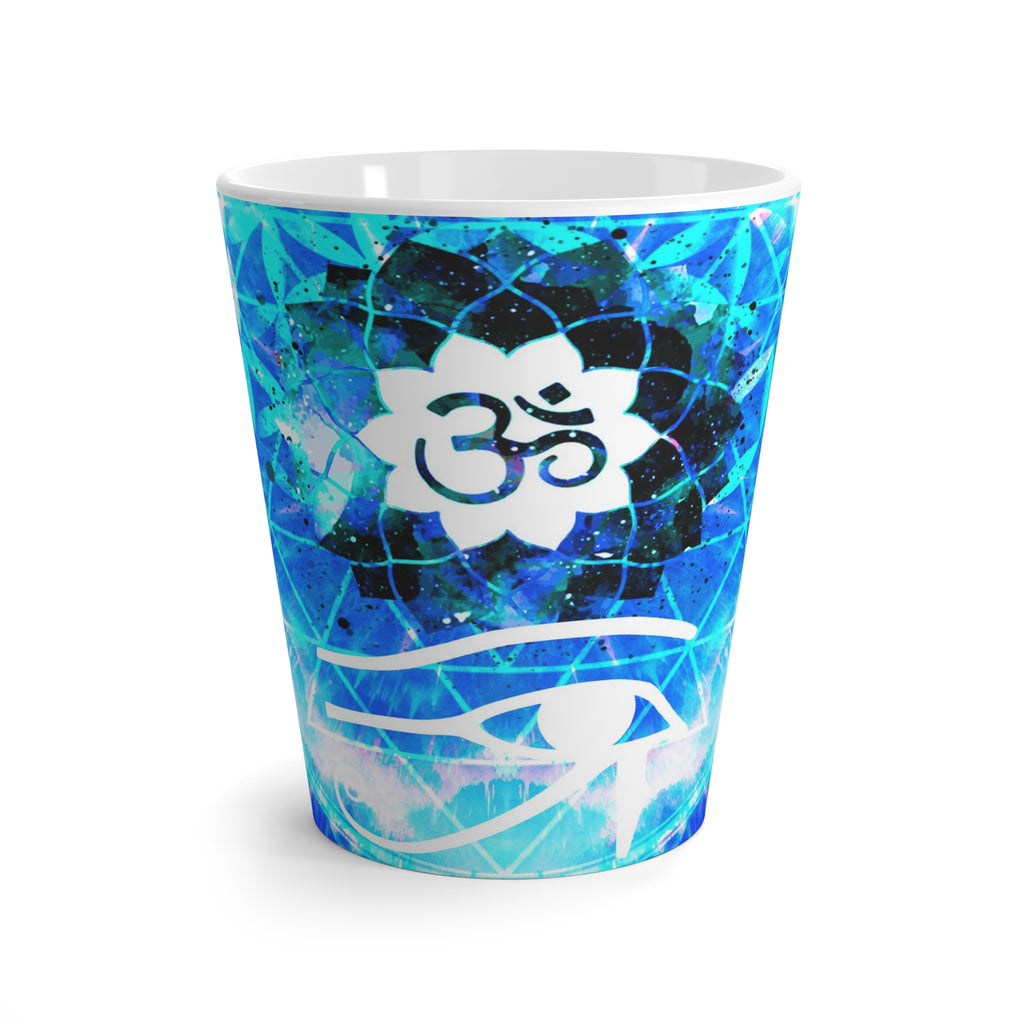 Amen Jin's Blue Sun Fairy Om Meditations Latte Mug