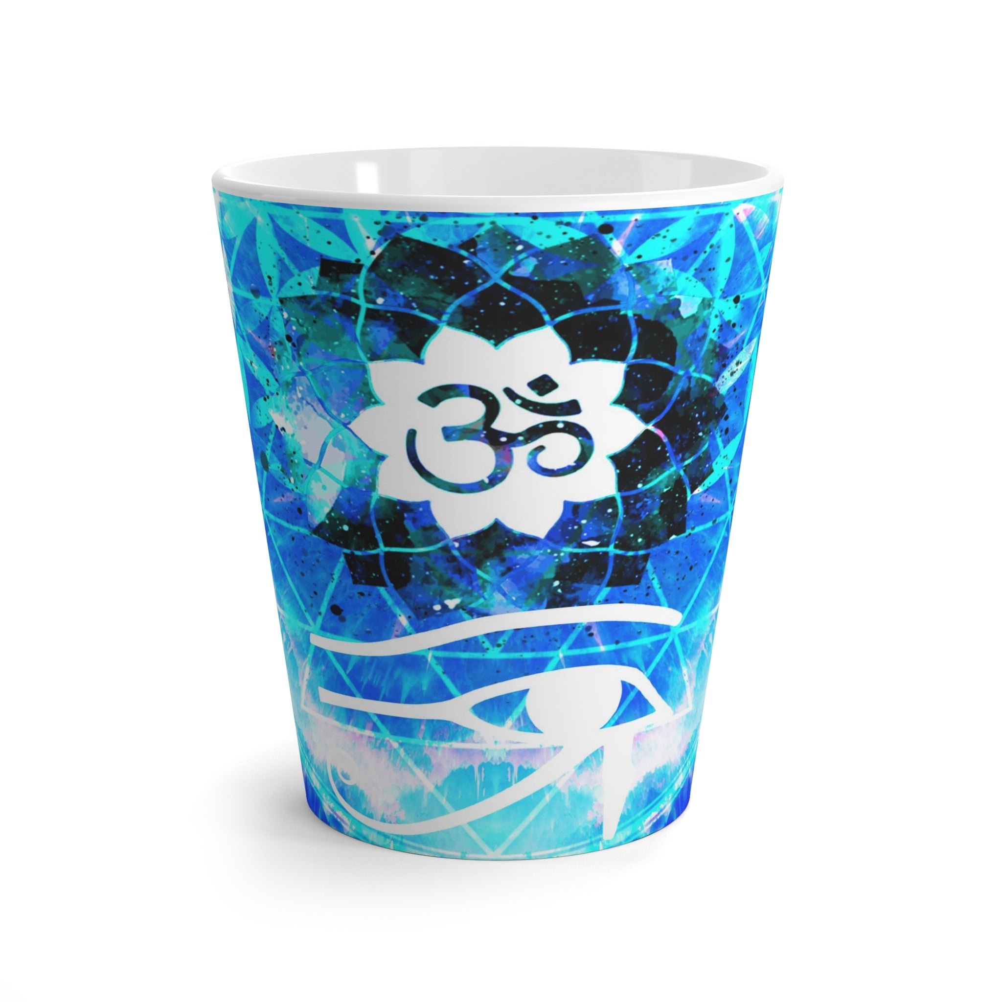 Amen Jin's Blue Sun Fairy Om Meditations Latte Mug