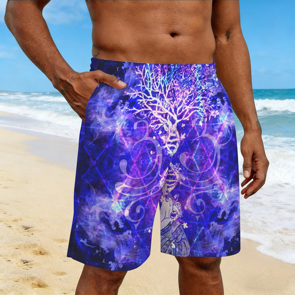 Katerina's Dragon's Eye Desires Buddha Meditations Men's All Over Print Beach Shorts (Sets 26) | Ships from USA