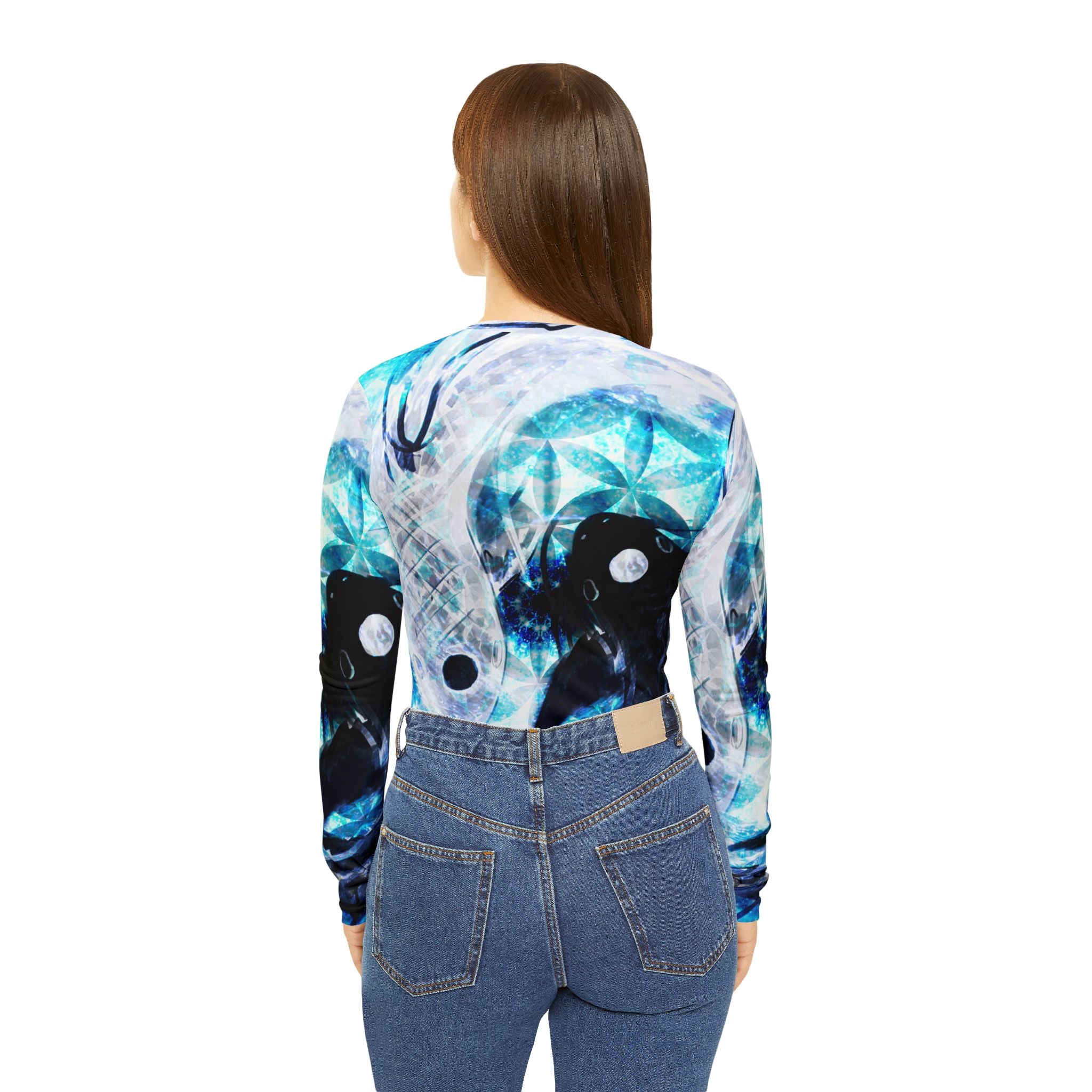 Amen Jin's all the White Horses Koi Meditations Long Sleeve V-neck Shirt