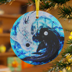 Amen Jin's all the White Horses Koi Meditations Glass Ornaments