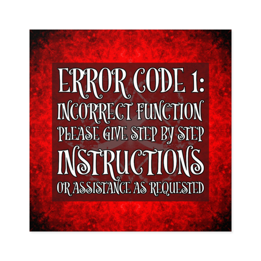 Katerina's Battle Symphony Red Instead Desires 2022 "Error Code 1" Square Stickers, Indoor\Outdoor