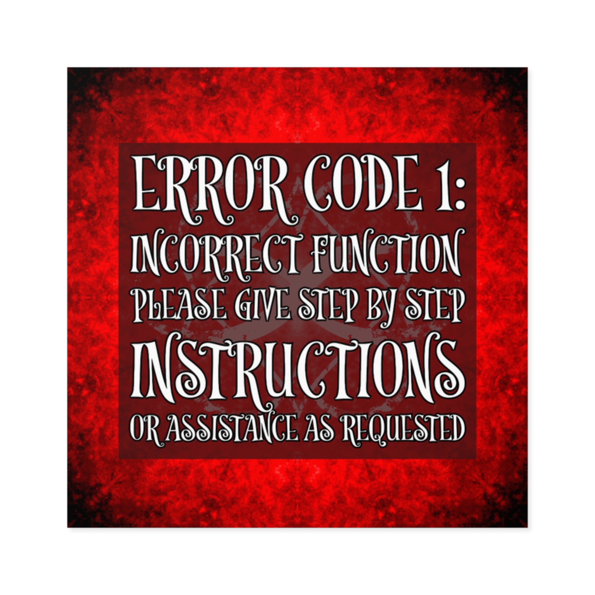 Katerina's Battle Symphony Red Instead Desires 2022 "Error Code 1" Square Stickers, Indoor\Outdoor