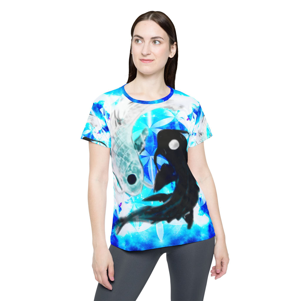 Amen Jin's Mandala of Dragon Fire Koi Meditations Women's Sports Jersey
