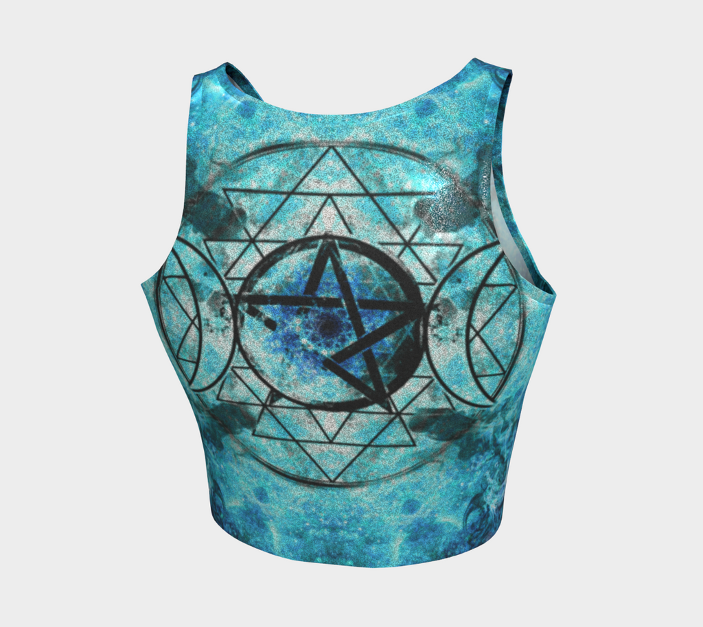 Amen Jin's all the White Horses Triple Goddess Meditations Athletic Crop Top