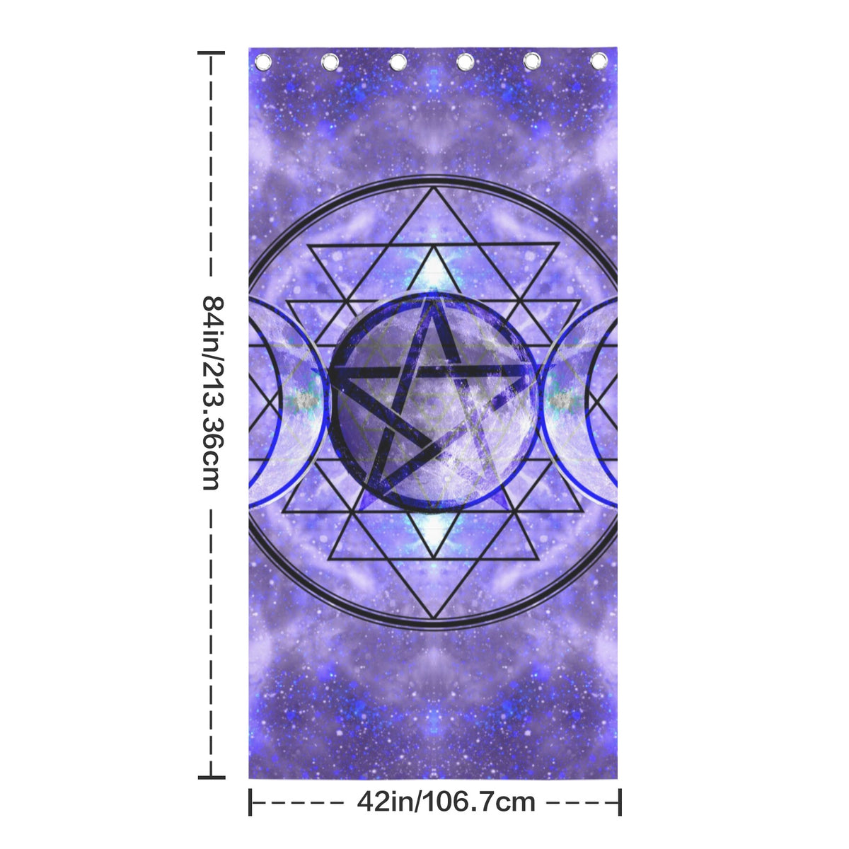 Katerina's Triple Goddess Magickal Desires Grommet Curtain 42" x 84" ( 1 Piece ) | Ships from USA