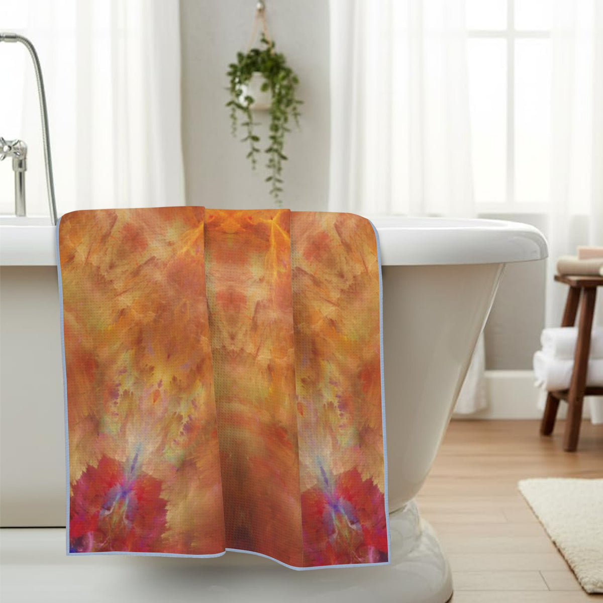 Katerina's Supernova Desires Waffle Weave Bath Towel 29" x 58" | Ships from USA