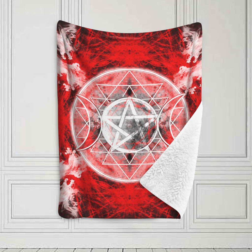 Katerina's Waiting for Hello Triple Goddess Meditations Sherpa Fleece Blanket 30" x 40" | Ships from USA
