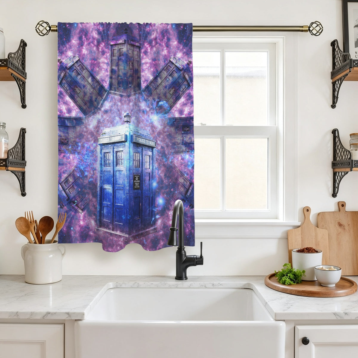 Katerina's Through Time & Space Doctor Desires Window Curtain 27.6" x 39.4" ( 1 Piece ) | Ships from USA