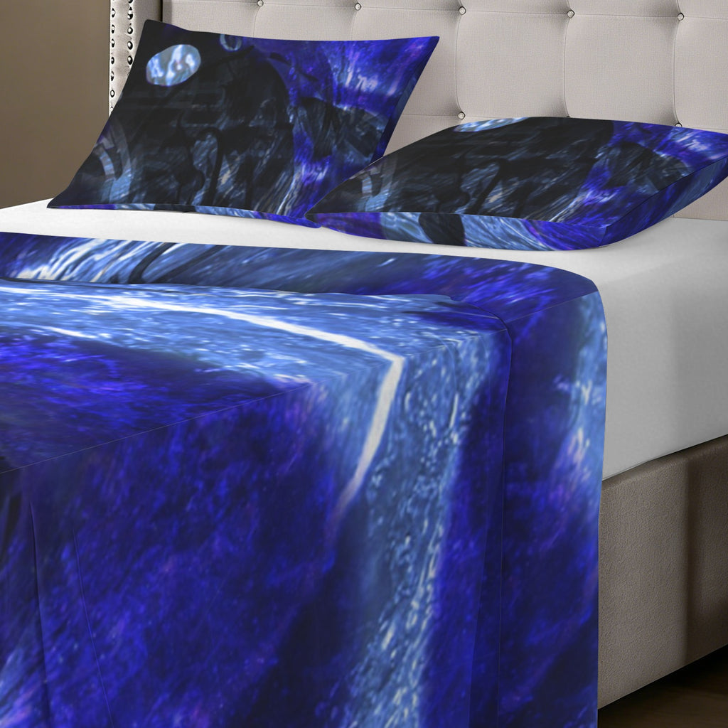 Katerina's Dragon's Eye Koi Desires 3-Piece Bedding Set (Bed Sheet + Pillowcases)  | Ships from USA