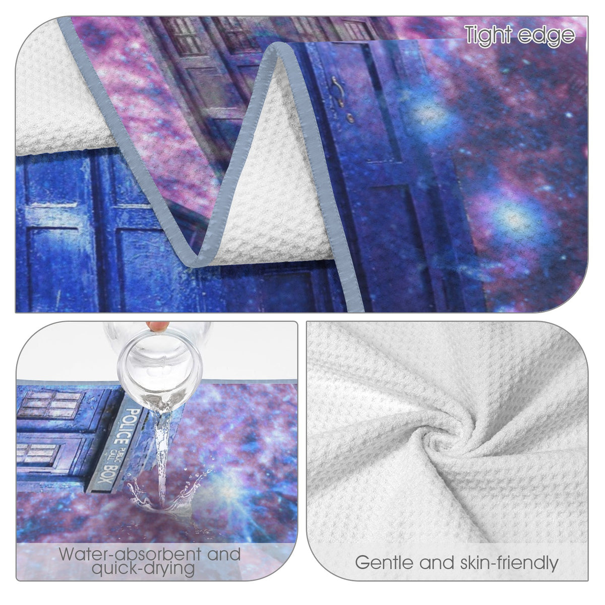 Katerina's Through Time & Space Doctor Desires Waffle Weave Bath Towel 29" x 58" | Ships from USA