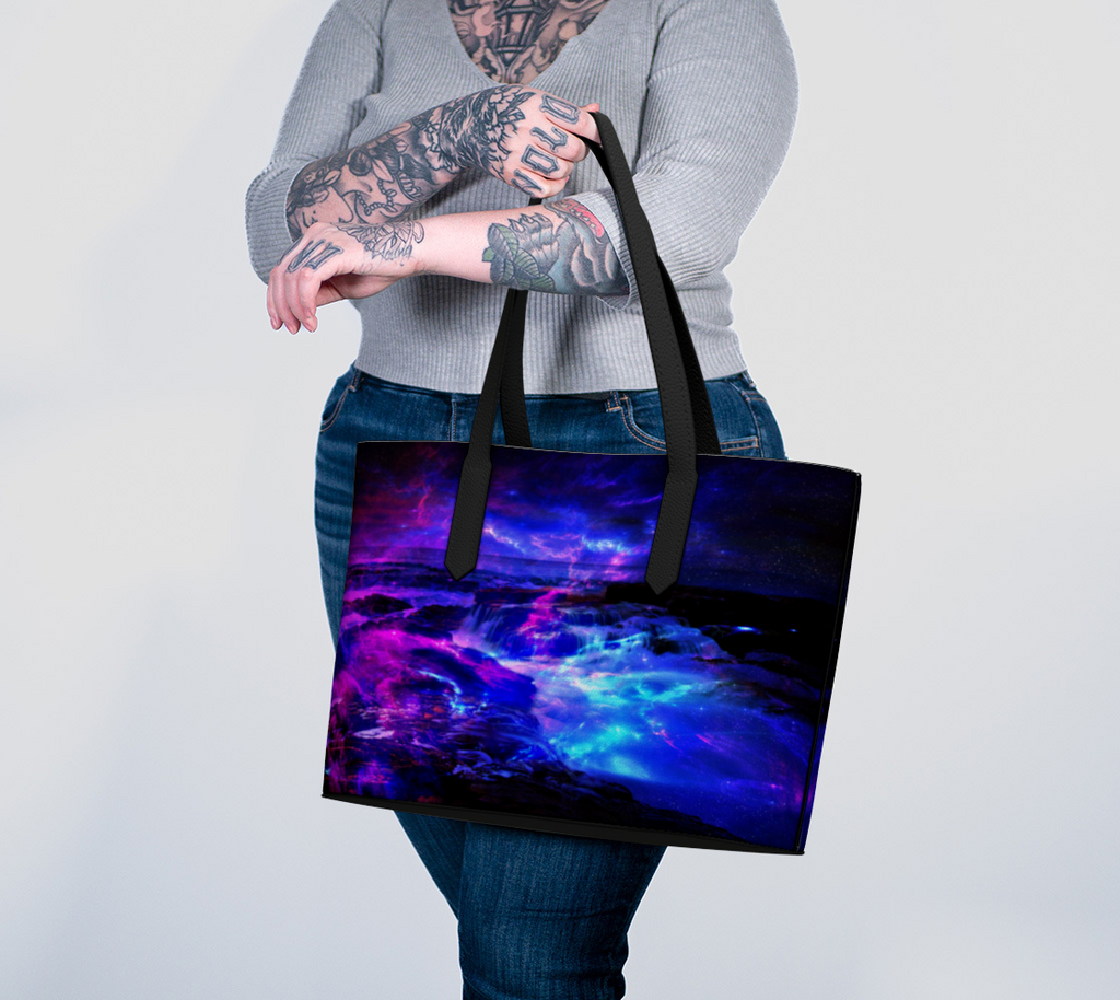 Amethyst Majical Sea Dreams Vegan Leather Tote Bag