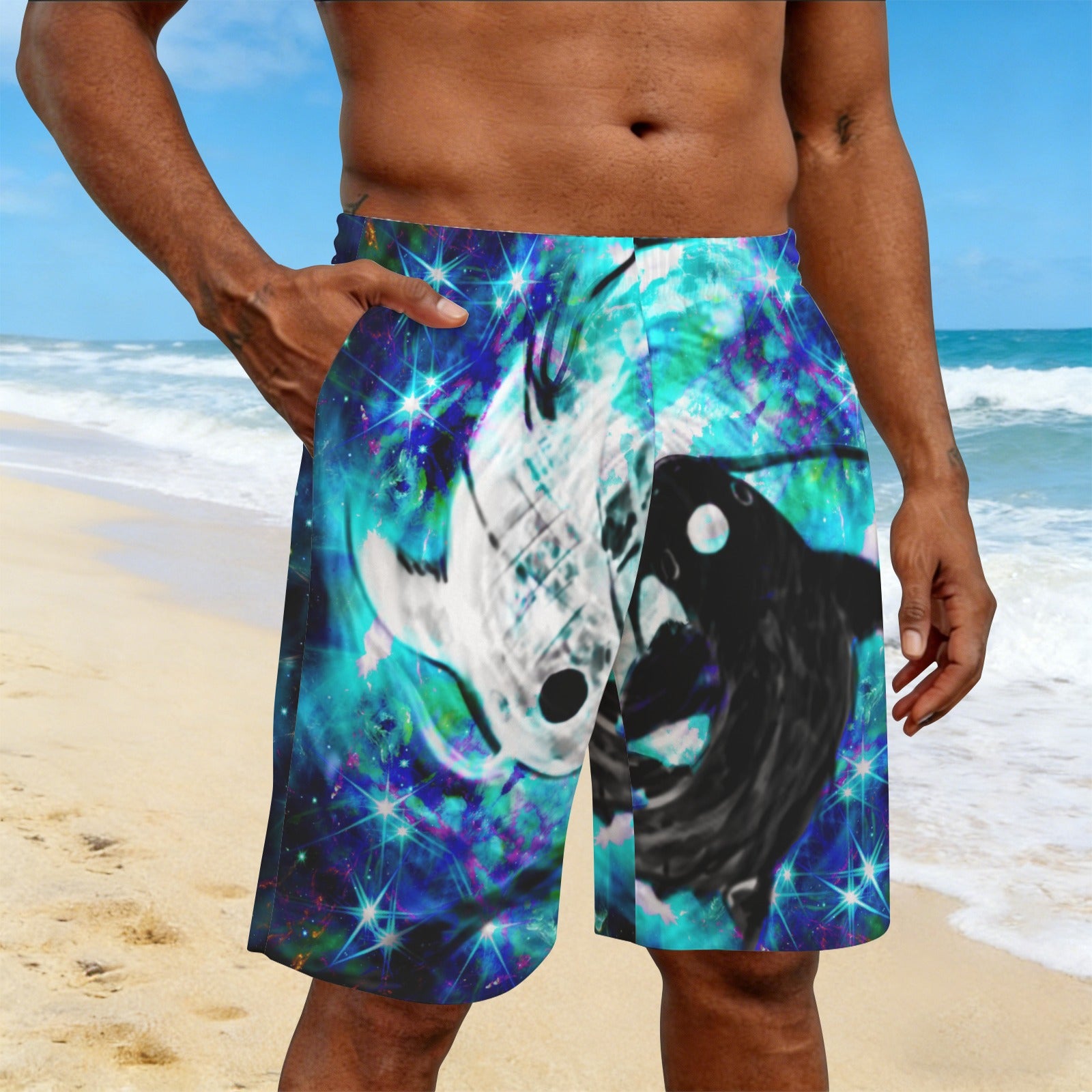Katerina's Now & Forever Koi Desiresu Men's All Over Print Beach Shorts (Sets 26) | Ships from USA