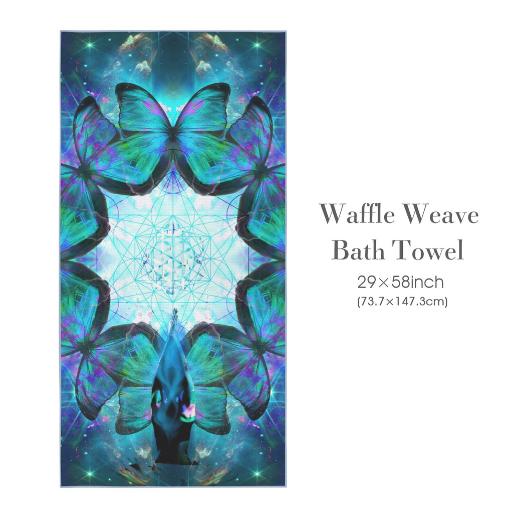 Katerina's Now & Forever Metamorphosis Meditations Waffle Weave Bath Towel 29" x 58" | Ships from USA
