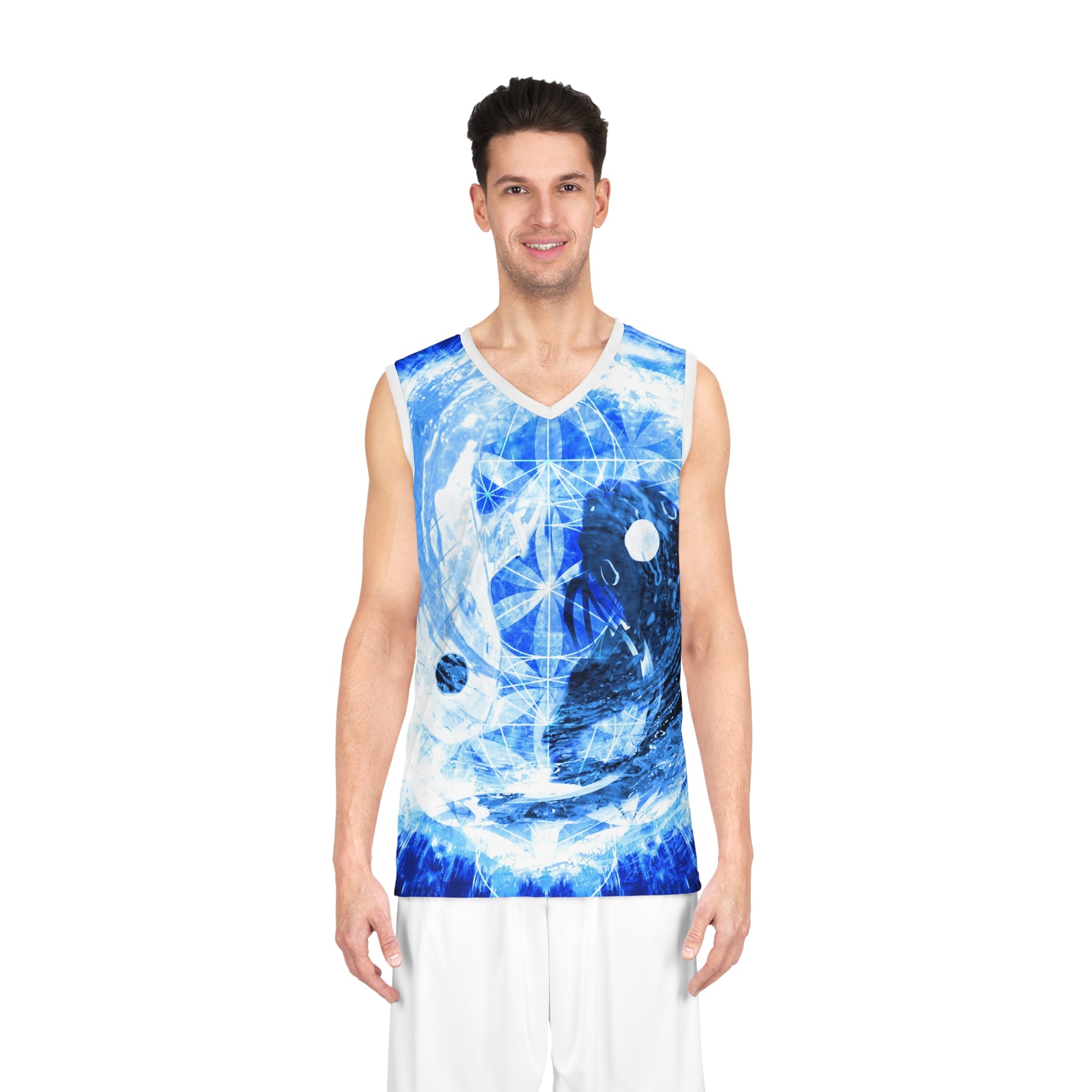 Amen Jin's Blue Sun Koi Meditations Basketball Jersey