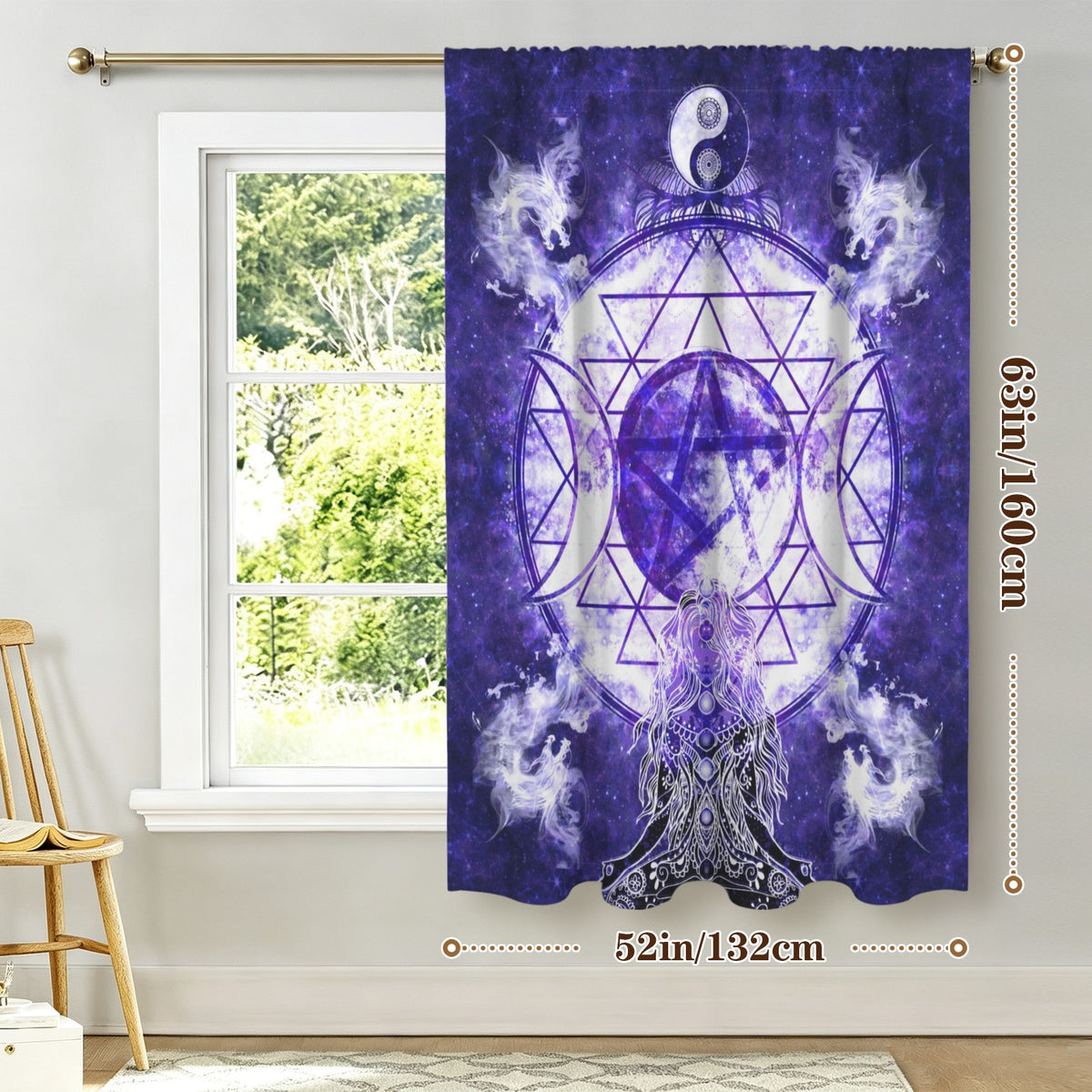 Katerina's Dragon's Eye Magickal Awakening Meditations Window Curtain 52" x 63" ( 1 Piece ) | Ships from USA