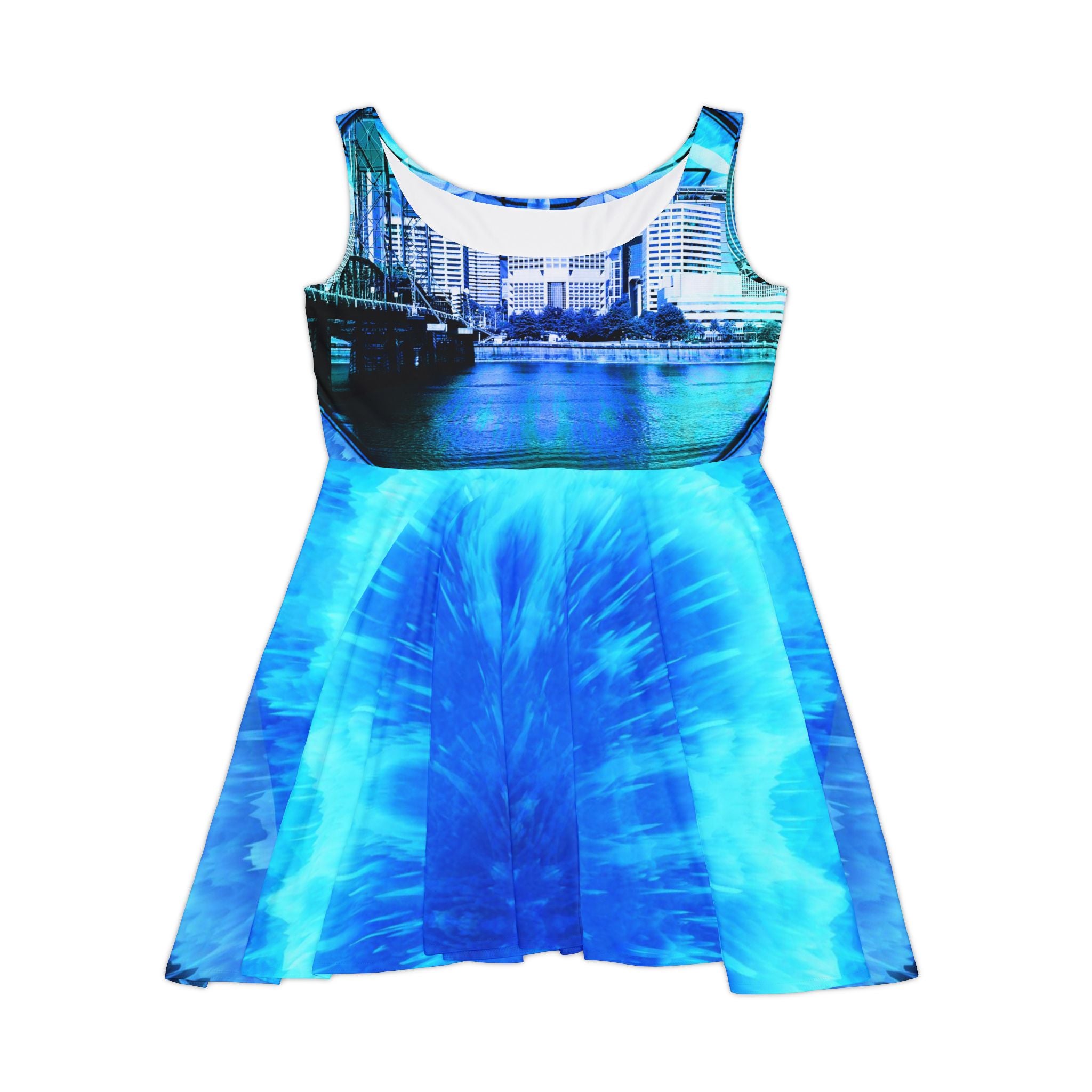 Amen Jin's Blue Fire Portland Meditations Women's Skater Dress