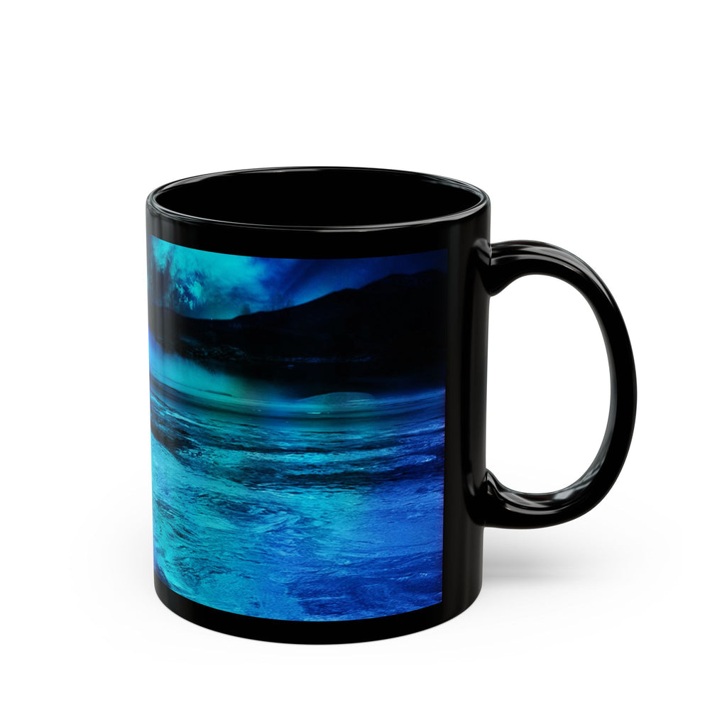 Dancing Lights Dreams Black Mug