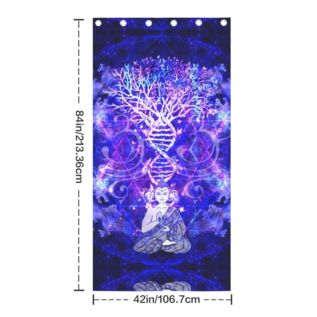 Katerina's Dragon's Eye Desires Buddha Meditations Grommet Curtain 42" x 84" ( 1 Piece ) | Ships from USA