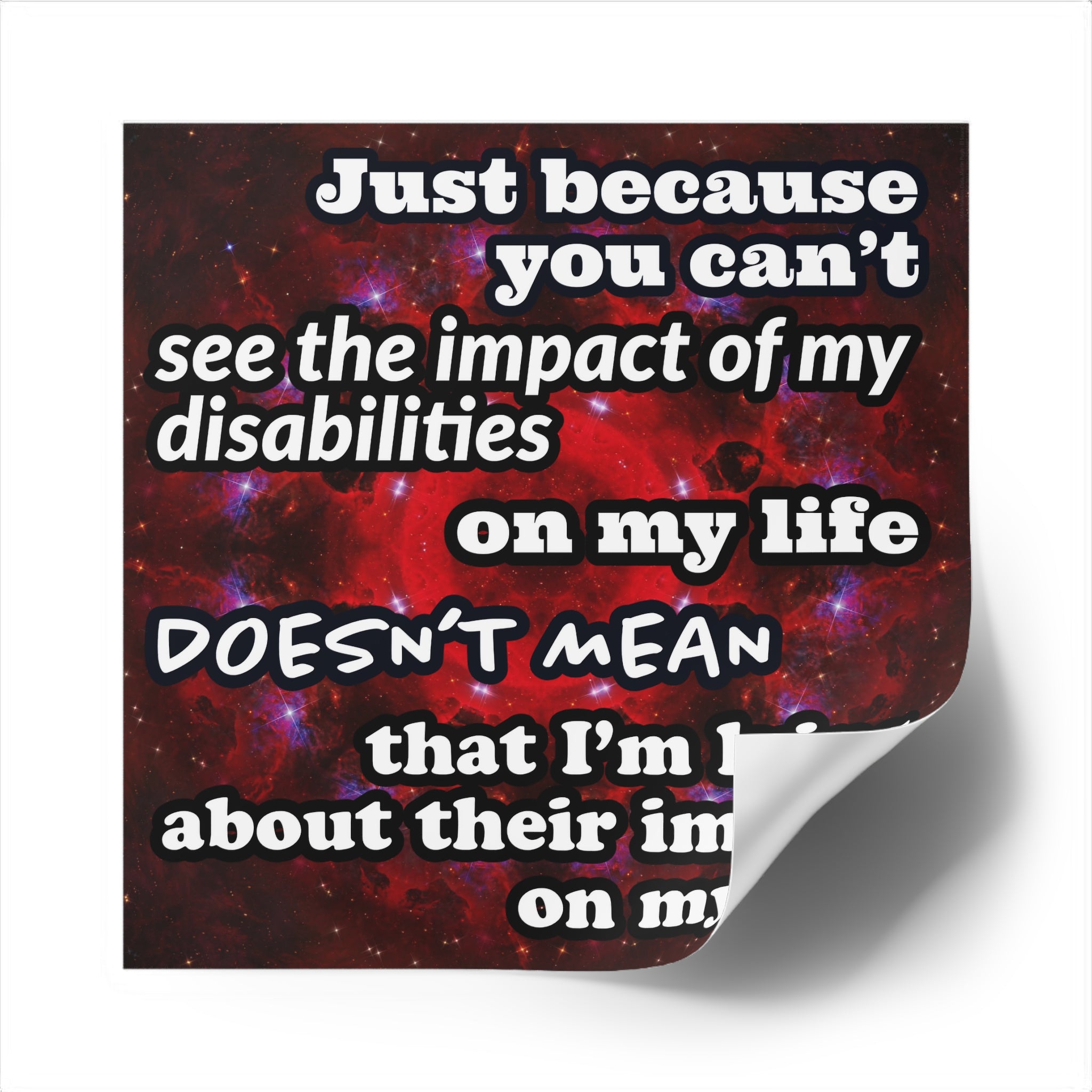 Katerina's Battle Symphony Desires "Just Because You Can't" Square Stickers, Indoor\Outdoor