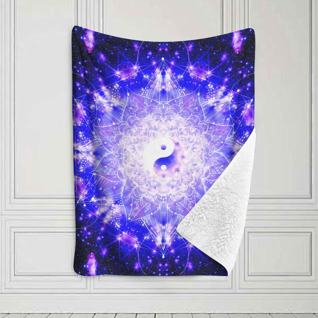 Katerina's Psyche Yin Yang Meditations Sherpa Fleece Blanket 30" x 40" | Ships from USA