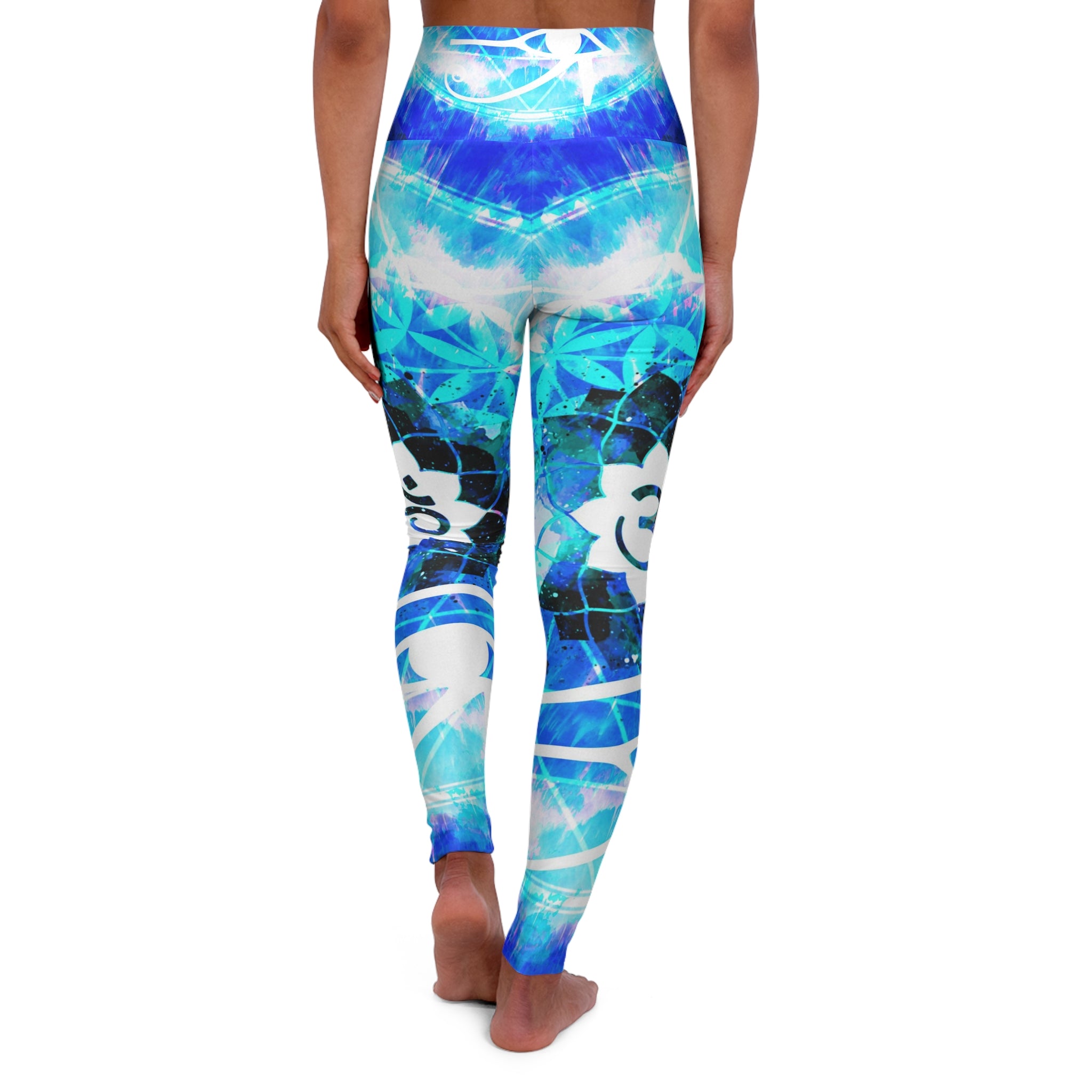 Amen Jin's Blue Sun Fairy Om Meditations High Waisted Yoga Leggings