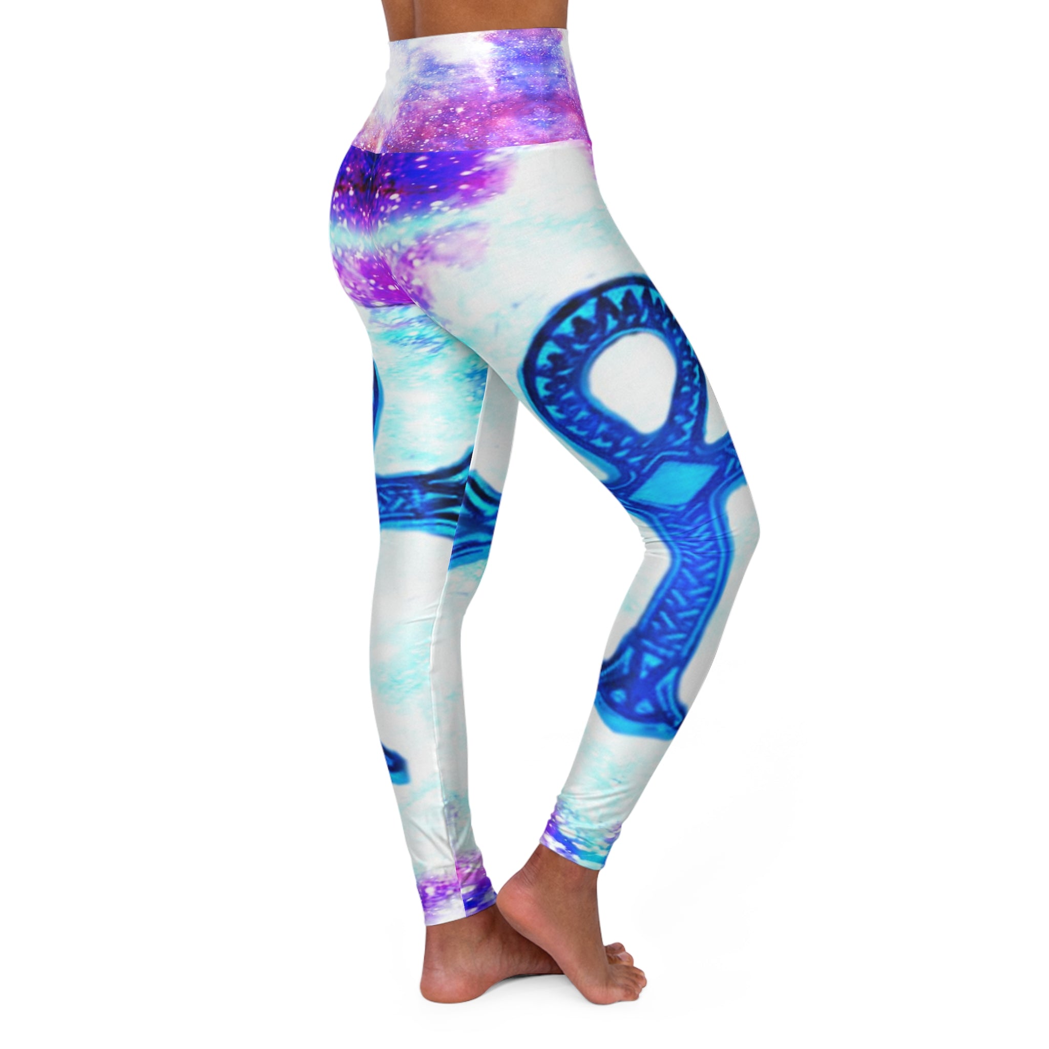 Rainbow Universe Ankh Dreams High Waisted Yoga Leggings