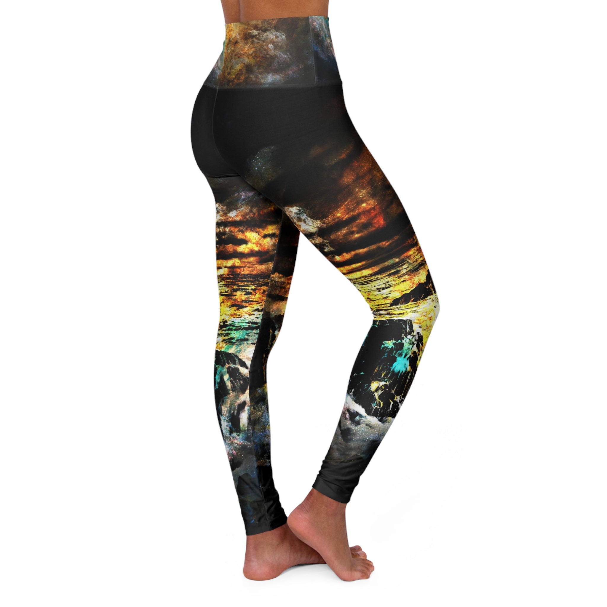Breathe Again Cosmic Falls Dreams High Waisted Yoga Leggings