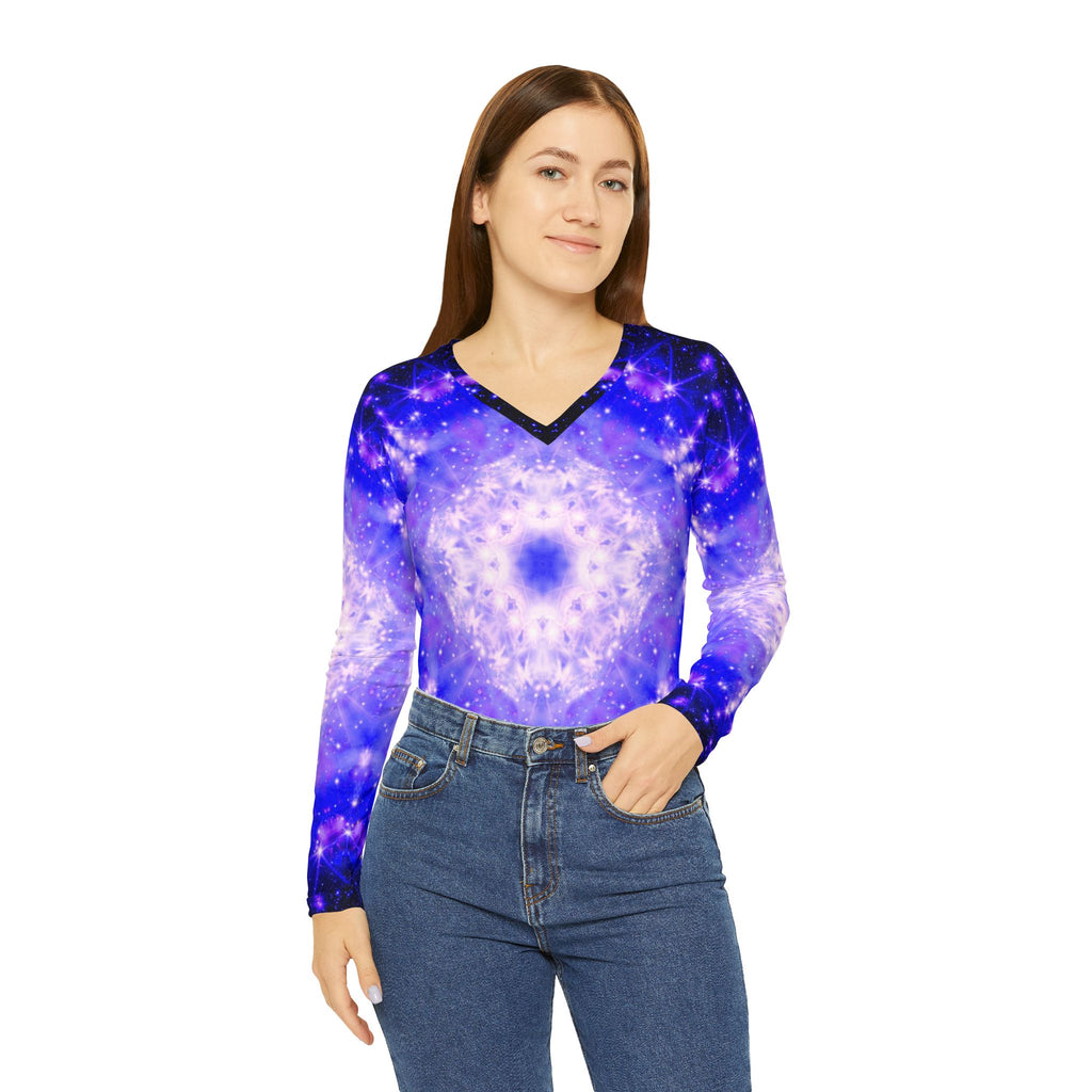 Katerina's Psyche Desires Women's Long Sleeve V-neck Shirt