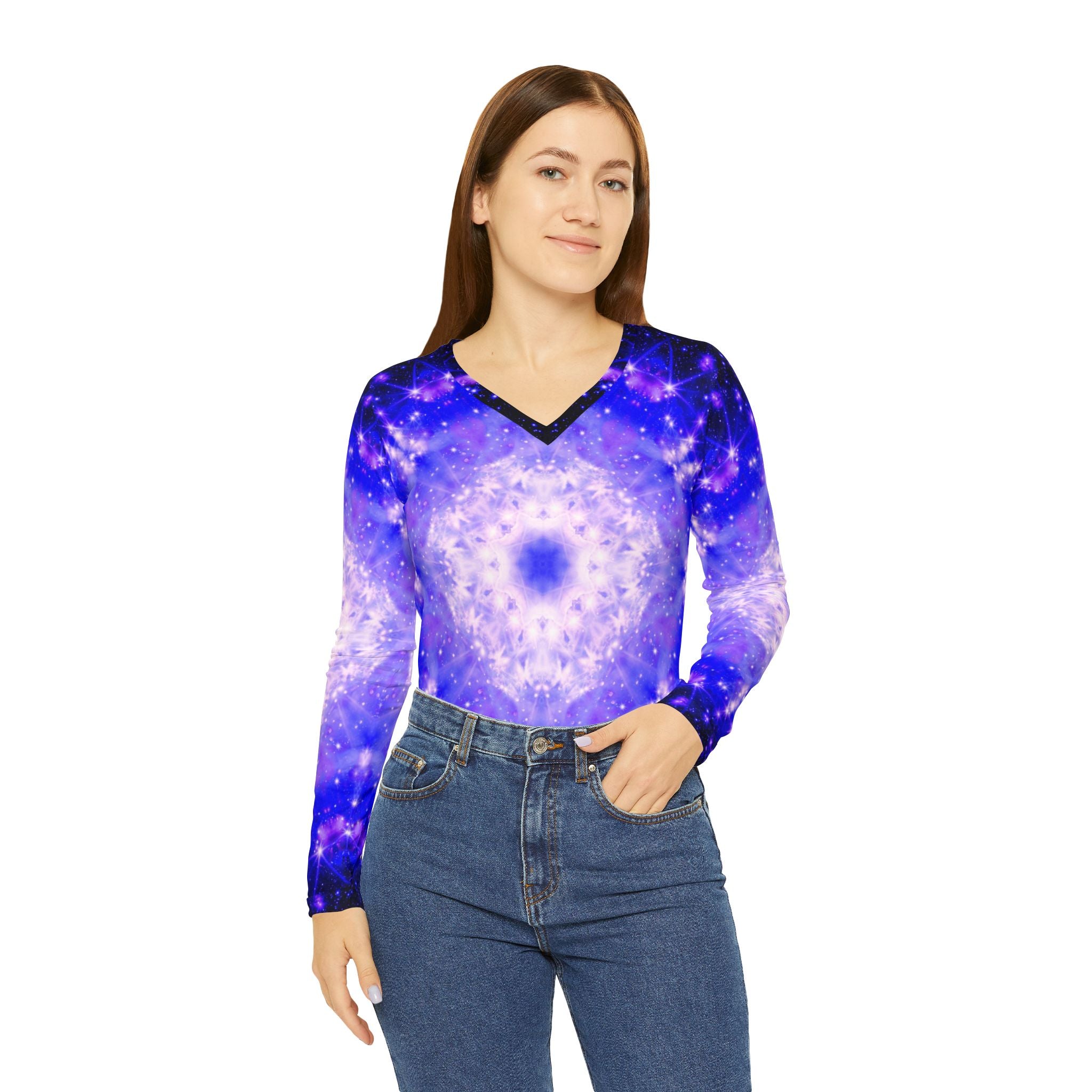 Katerina's Psyche Desires Women's Long Sleeve V-neck Shirt