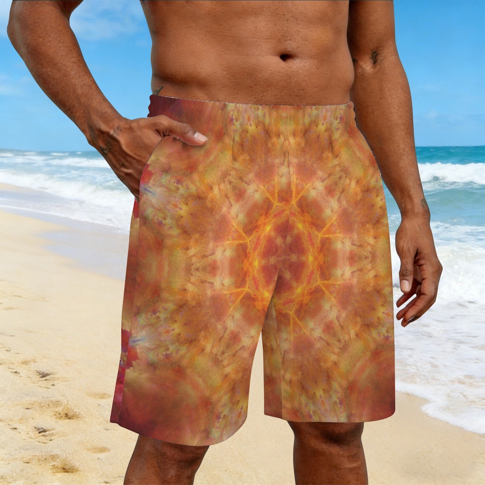 Katerina's Supernova Desires Men's All Over Print Beach Shorts (Sets 26) | Ships from USA