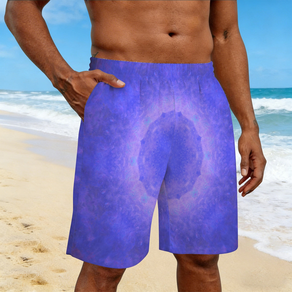 Katerina's Uncertainty in Time & Space Desires Men's All Over Print Beach Shorts (Sets 26) | Ships from USA