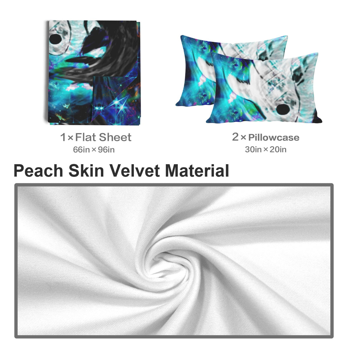 Katerina's Now & Forever Koi Desires 3-Piece Bedding Set (Bed Sheet + Pillowcases)  | Ships from USA