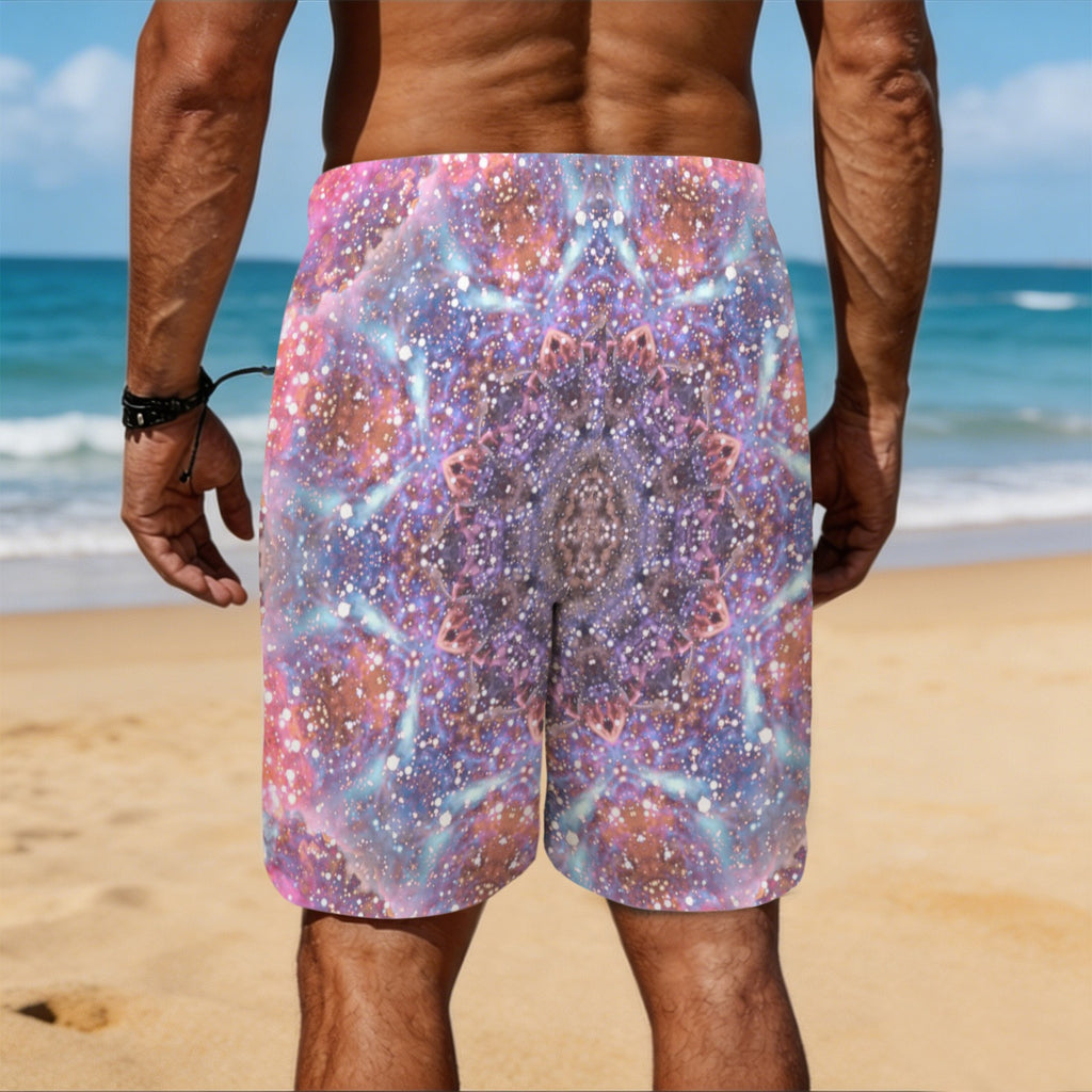 Katerina's Fiesta Desires Men's All Over Print Beach Shorts (Sets 26) | Ships from USA