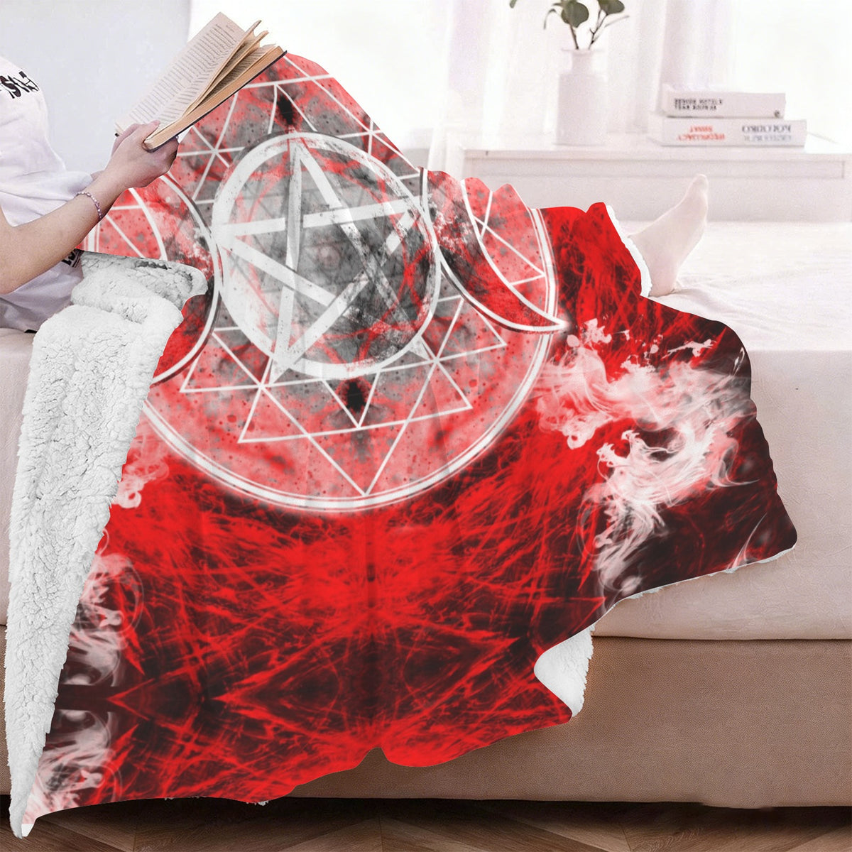 Katerina's Waiting for Hello Triple Goddess Meditations Sherpa Fleece Blanket 60" x 80" | Ships from USA