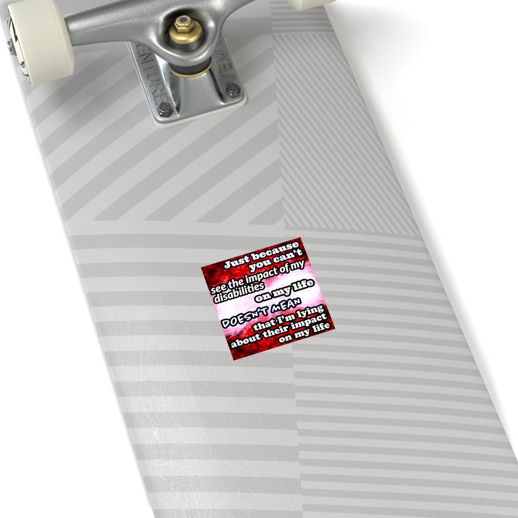 Katerina's Battle Symphony Red Instead "Just Because You Can't See" Square Stickers, Indoor\Outdoor