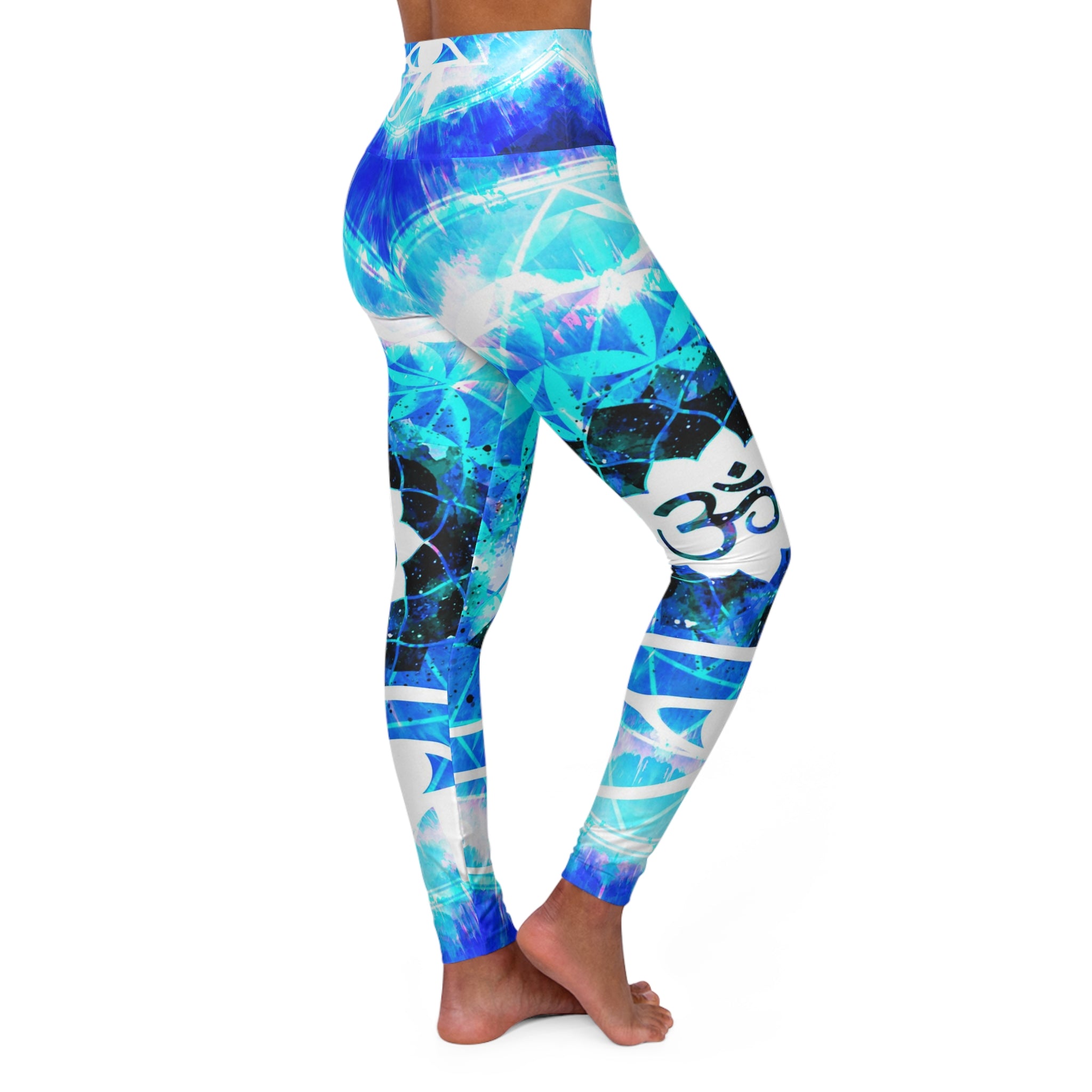 Amen Jin's Blue Sun Fairy Om Meditations High Waisted Yoga Leggings