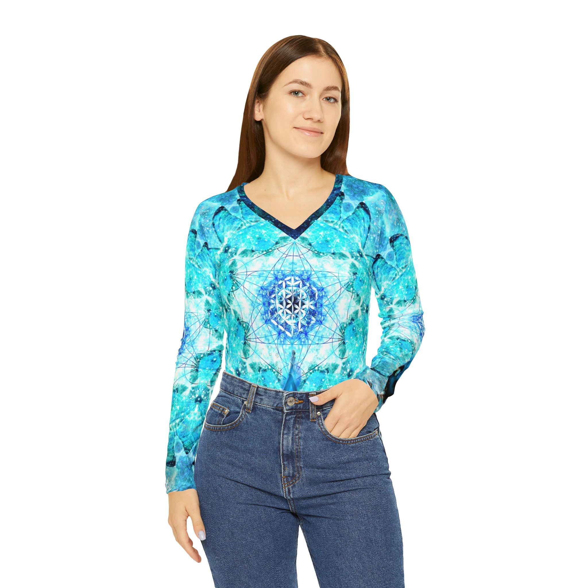 Amen Jin's all the White Horses Metamorphosis Meditations Long Sleeve V-neck