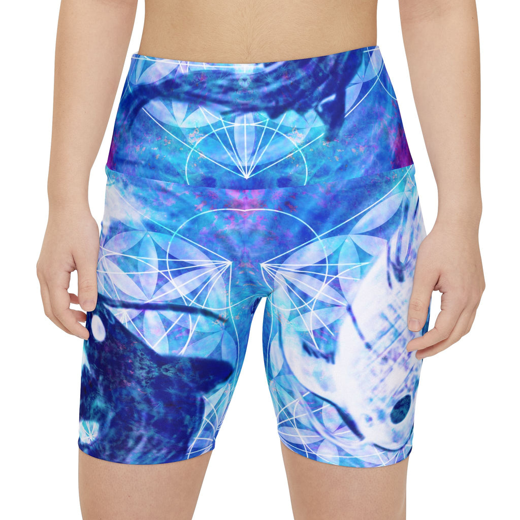 Amen Jin's Lotus Desires Koi Meditations Women's Workout Shorts