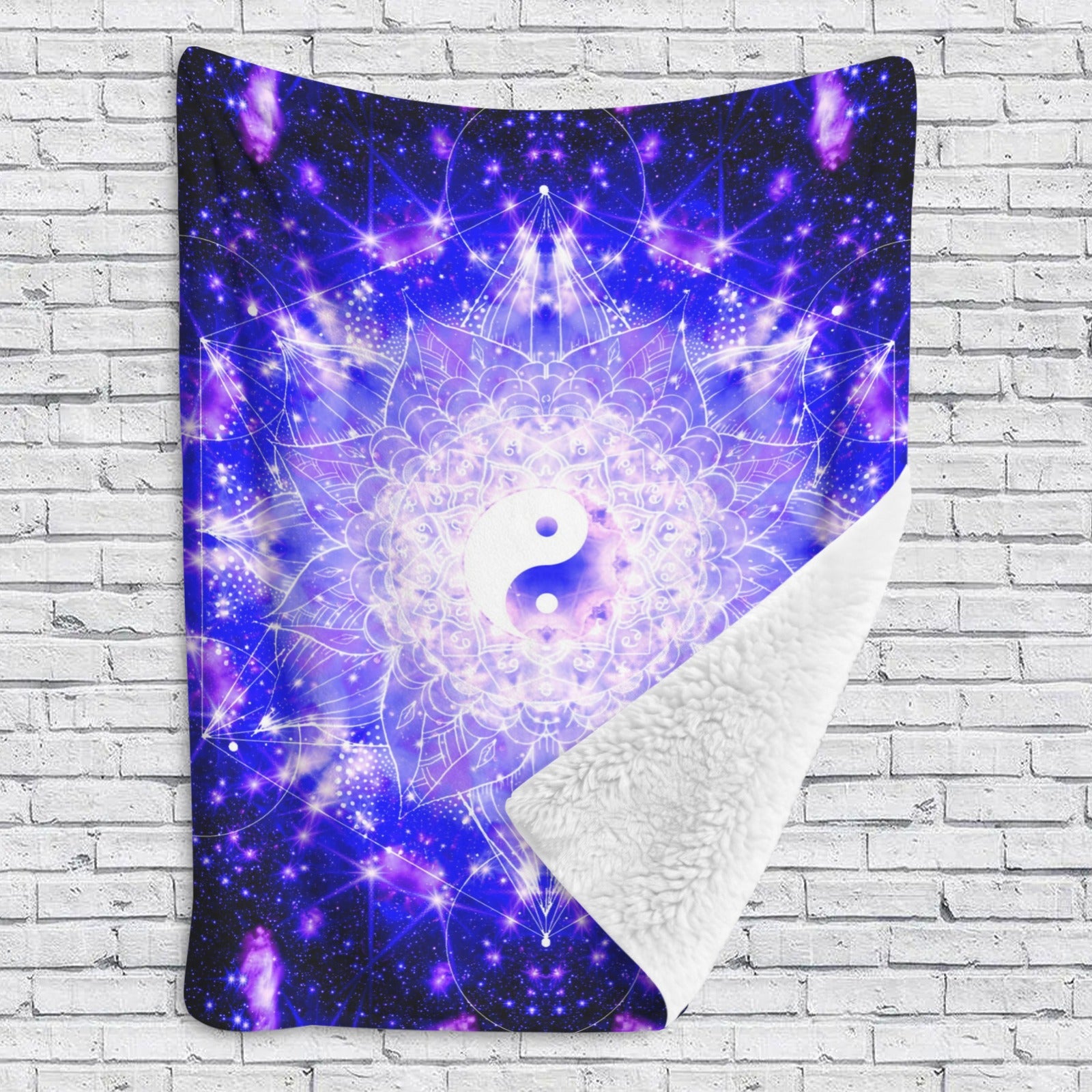 Katerina's Psyche Yin Yang Meditations Sherpa Fleece Blanket 60" x 80" | Ships from USA