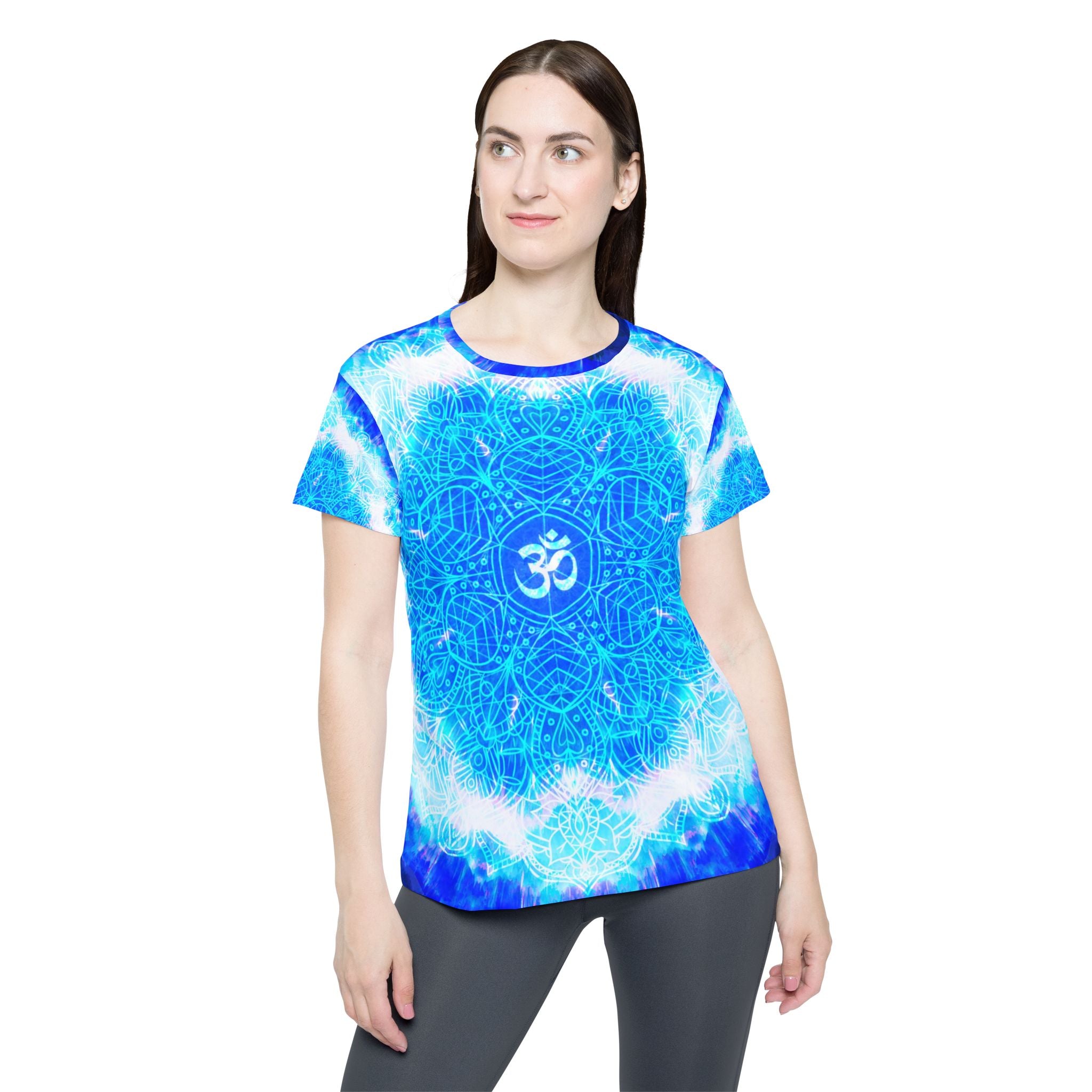 Amen Jin's Blue Sun Om Meditations Women's Sports Jersey