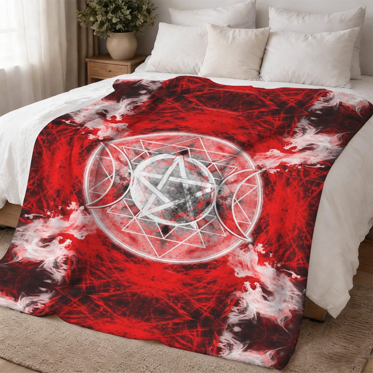 Katerina's Waiting for Hello Triple Goddess Meditations Sherpa Fleece Blanket 60" x 80" | Ships from USA