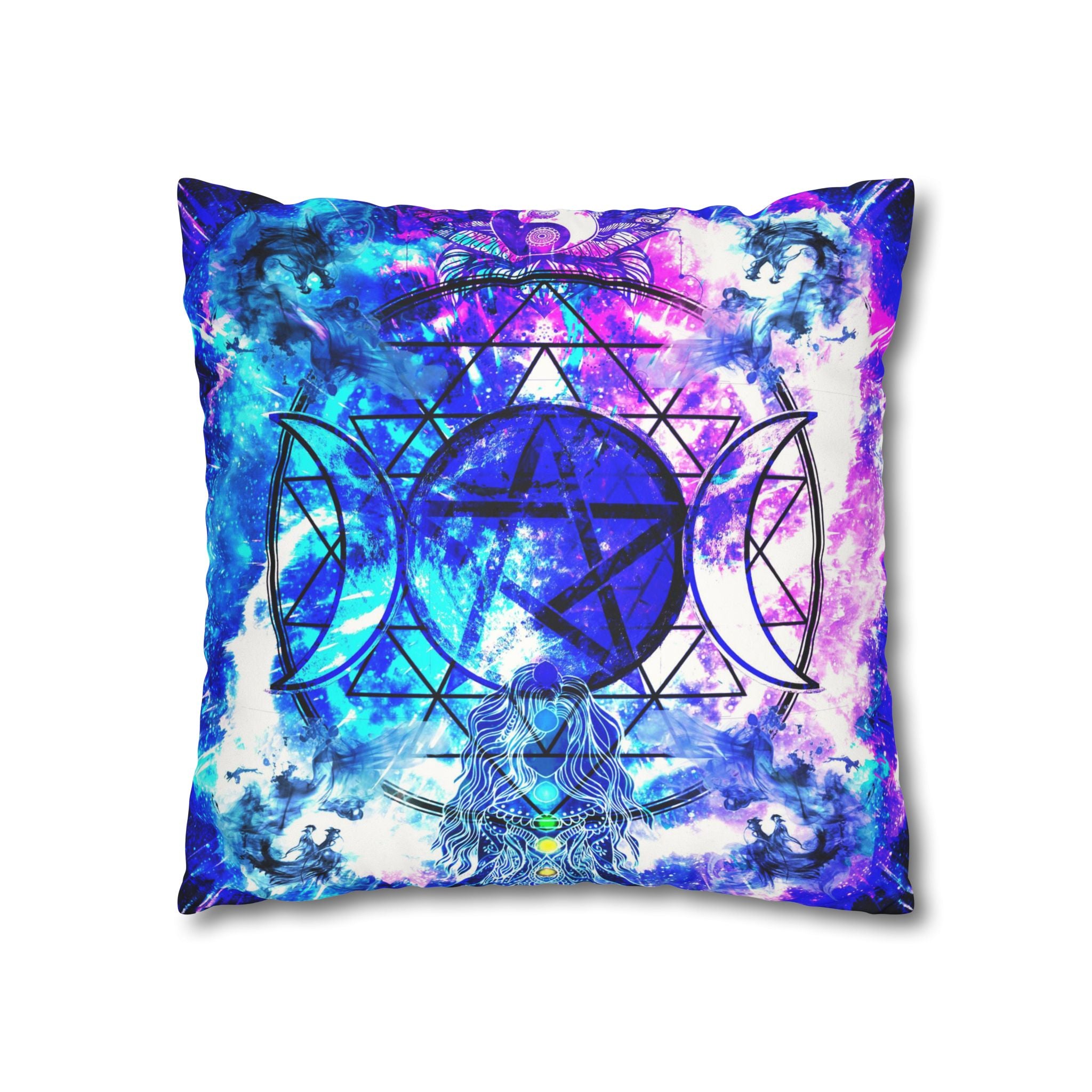 Creation's Magickal Awakening Meditations Faux Suede Square Pillow Case
