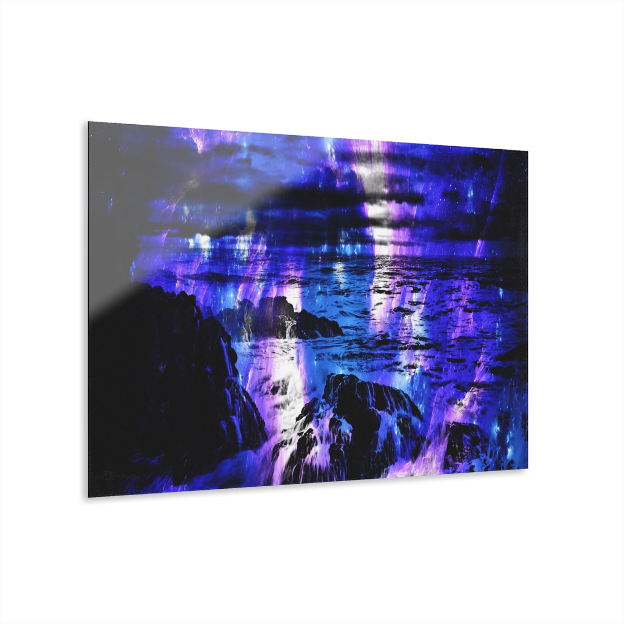 Amethyst Sapphire Cosmic Falls Dreams Acrylic Prints (French Cleat Hanging)