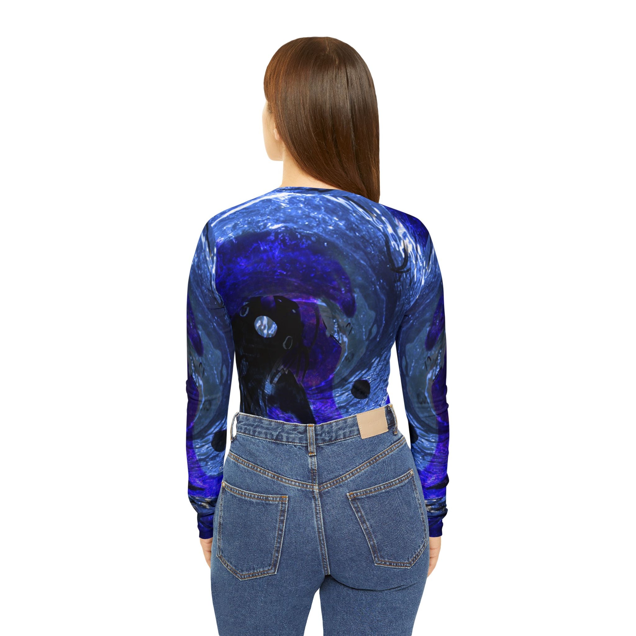 Katerina's Dragon's Eye Desires Koi Dreams Long Sleeve V-neck Shirt